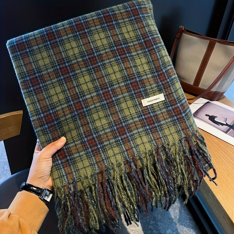 Cashmere Pashmina Wrap - خمر الأخضر منقوشة شرابة وشاح المرأة
