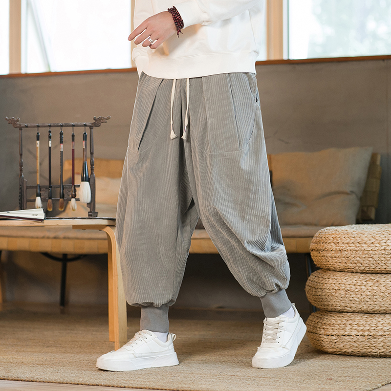 Corduroy Pant Warm - سروال قصير أحادي اللون للرجال والنساء