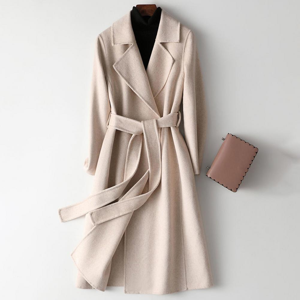 معطف صوف نسائي طويل مع حزام وي - مراجعة Wool Coat Peacoat وسعره