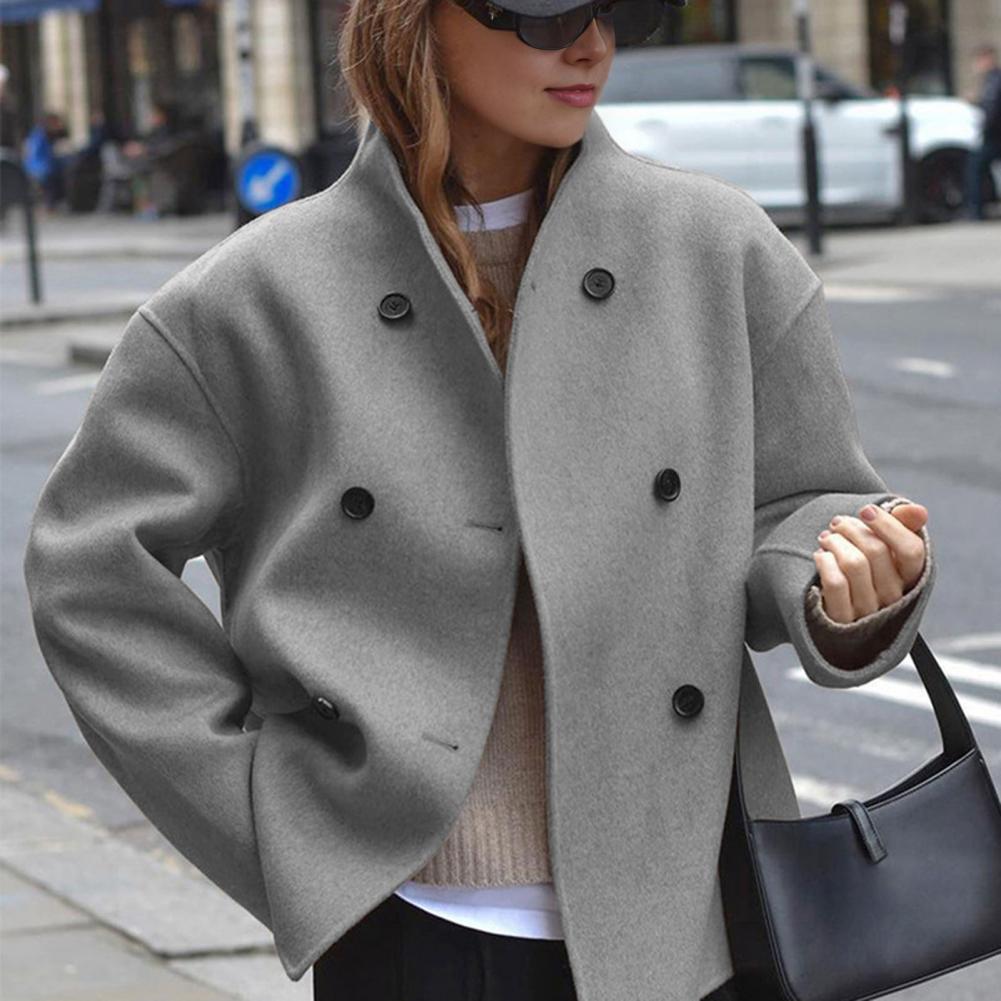 معطف نسائي شتوي قصير من الصوف  - مراجعة Wool Coat Peacoat وسعره