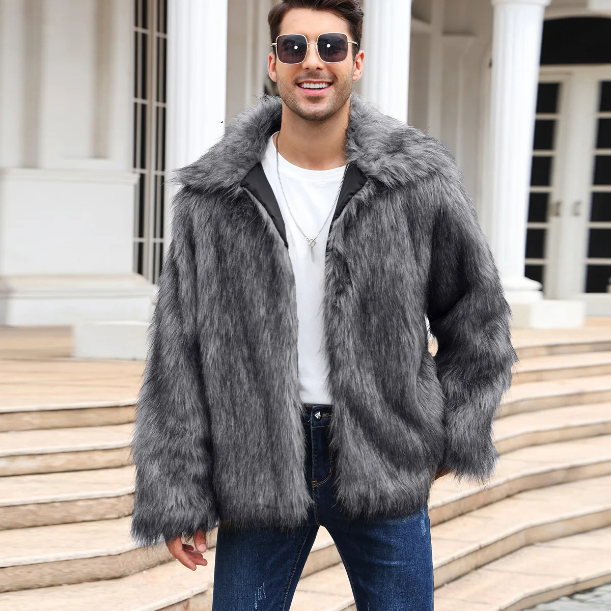 الرجال فو الثعلب الفراء سترة م - مراجعة Down Jacket Packable وسعره